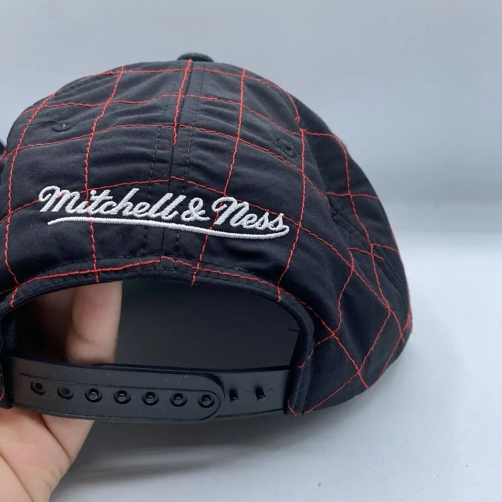 Ohio State Buckeyes Mitchell & Ness Hat OSFA Black Red Quilted Taslan Snapback